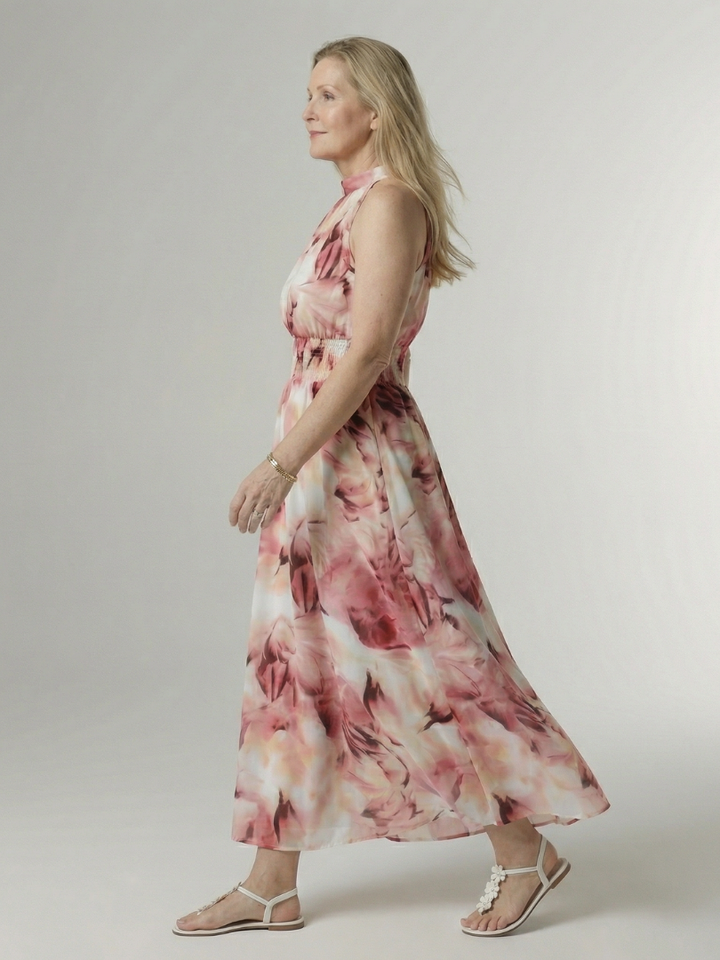 Alondra | Gathered Halter Midi Dress
