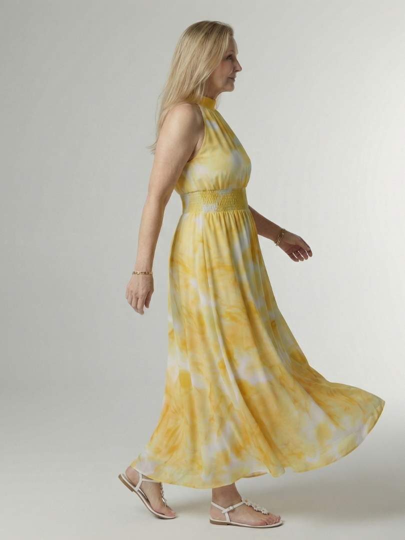 Alondra | Gathered Halter Midi Dress