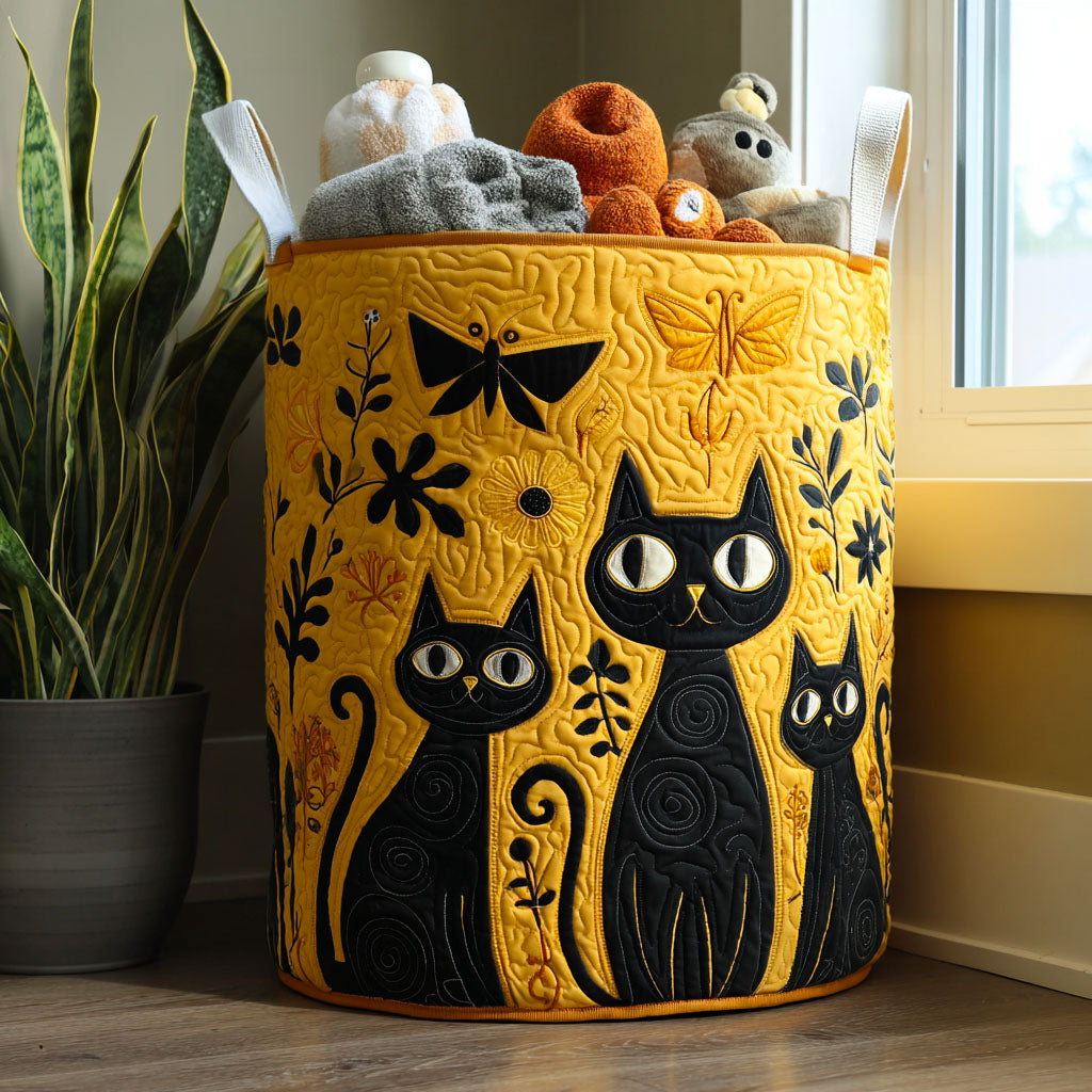 Handmade Cat Design Laundry Basket